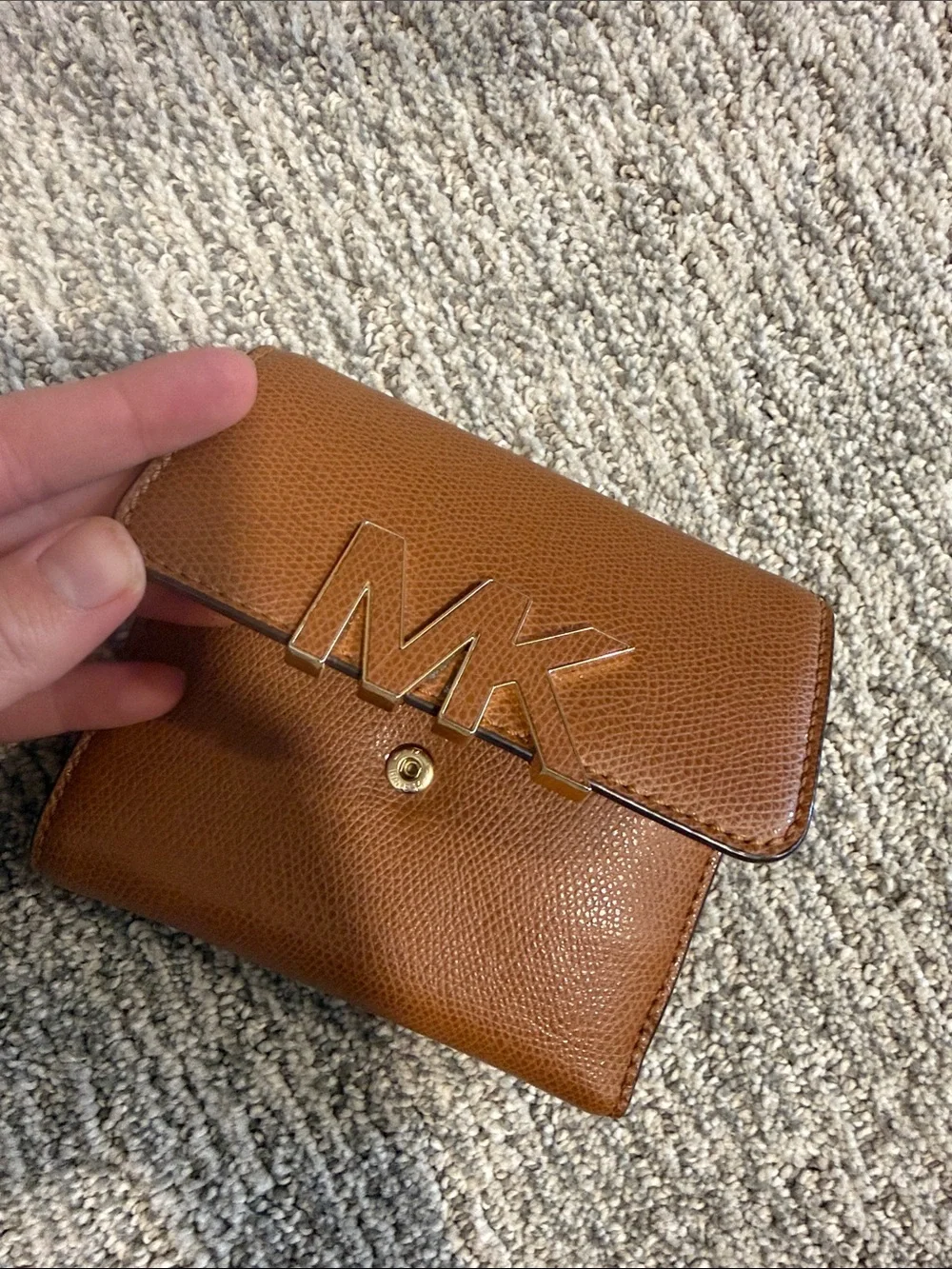 Michael Kors Brown Leather MK Logo Small Wallet